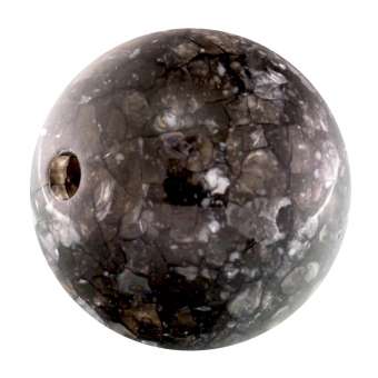 Perle in Marmoroptik, 24mm, rund, grau grau