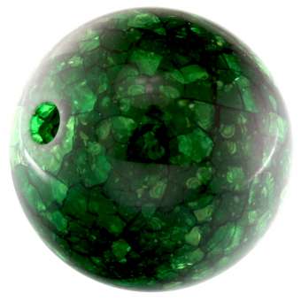 Perle in Marmoroptik, 24mm, rund, dunkel grün dunkelgrün