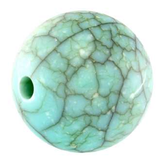 Perle in Marmoroptik, 18mm, rund, jade-türkis jade-türkis