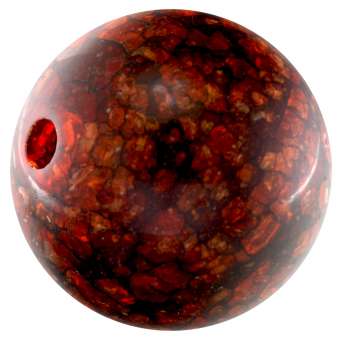 Perle in Marmoroptik, 24mm, rund, rot-orange rot-orange