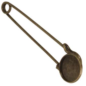 Anstecknadel für Ø 16 mm große Cabochons, bronzefarben bronze