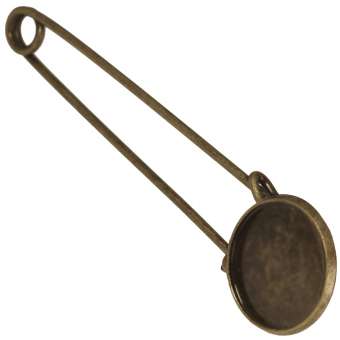 Anstecknadel für Ø 18 mm große Cabochons, bronzefarben bronze