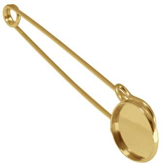 Anstecknadel für Ø 18 mm große Cabochons, goldfarben gold