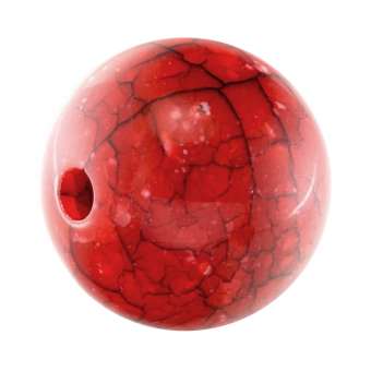 Perle in Marmoroptik, 20mm, rund, hellrot rot