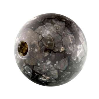 Perle in Marmoroptik, 15mm, rund, grau grau
