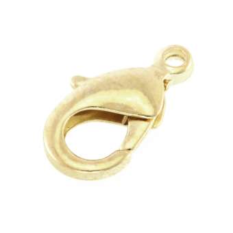 Karabinerverschluss, 15X9mm, asymmetrisch, hellgoldfarben hellgoldfarben