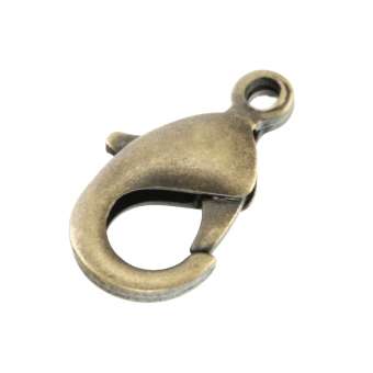 Karabinerverschluss, 15X9mm, asymmetrisch, bronzefarben bronzefarben