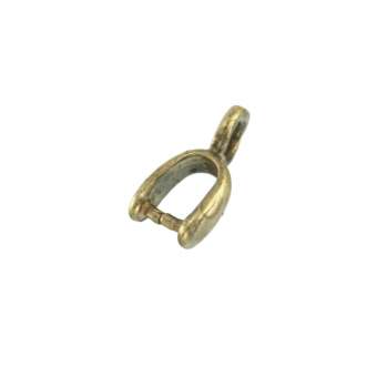 Anhängerhalter, 7,5X4,4mm, geschwungene Form, bronzefarben bronzefarben