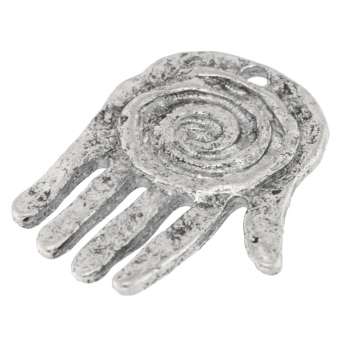 Metallanhänger, 24X18mm, Hand, antik silberfarben 