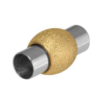 Edelstahlverschluss, 19X10mm, Loch-Ø 4mm, silber-/ goldfarben 