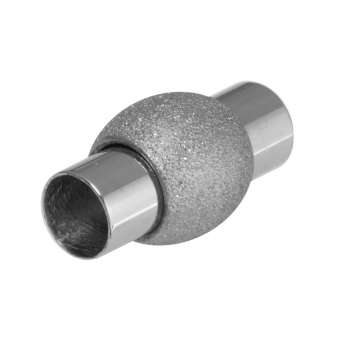 Edelstahlverschluss, 19X10mm, Loch-Ø 4mm, silberfarben 
