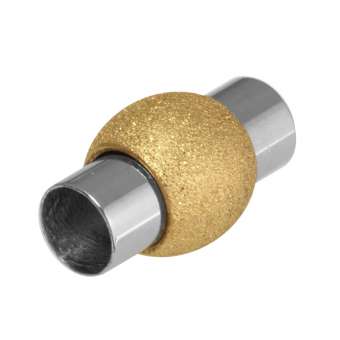 Edelstahlverschluss, 19X10mm, Loch-Ø 5mm, silber-/ goldfarben 