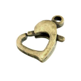 Herzverschluss, 12X11mm, bronzefarben bronzefarben