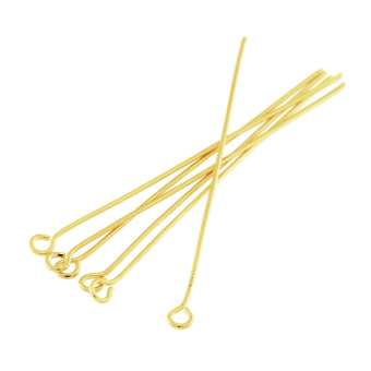 Kettelstifte (100 Stück), 50X0,7mm, Stäbchen (Stiftform), goldfarben goldfarben