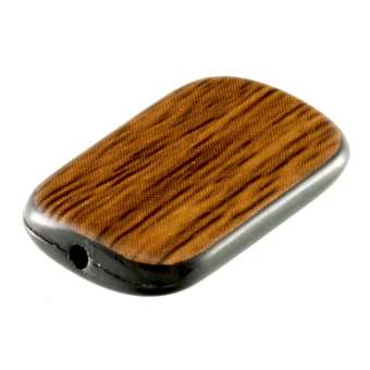 Perle in Holzoptik, 18X12mm, rechteckig, braun-beige braun-beige