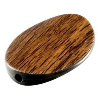 Perle in Holzoptik, 18X20mm, oval, braun-beige braun-beige