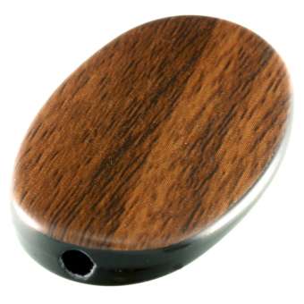 Perle in Holzoptik, 36X24mm, oval, braun-beige braun-beige