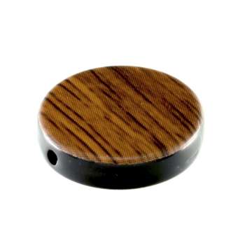 Perle in Holzoptik, 15mm, rund, braun-beige braun-beige