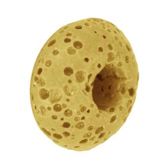 Großlochperle aus Lava, 13mm, safran gelb safran gelb