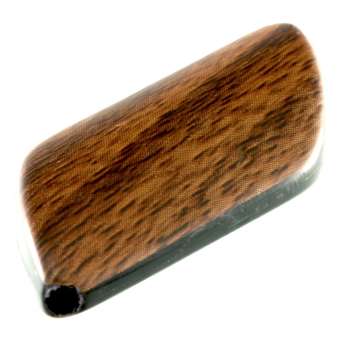 Perle in Holzoptik, 35X15mm, asymmetrisch, braun-beige braun-beige