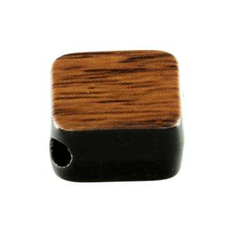 Perle in Holzoptik, 14X10mm, rechteckig, braun-beige braun-beige