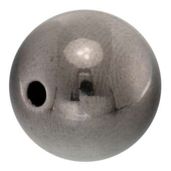 Perle, 14mm, rund, antik silberfarben 