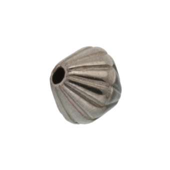 Perle (10 Stück), 6mm, bikonisch, antik silberfarben 