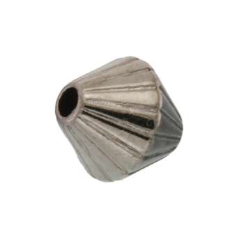 Perle (10 Stück), 8mm, bikonisch, antik silberfarben 