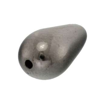 Perle, 14X8mm, Tropfen, antik silberfarben 