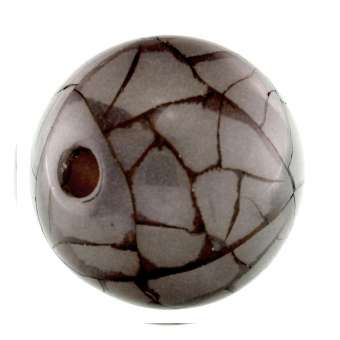 Marmorierte Perle, 15mm, rund, grau grau
