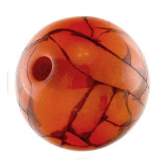 Marmorierte Perle, 15mm, rund, honigfarben honigfarben