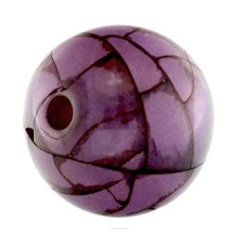 Marmorierte Perle, 15mm, rund, violett violett