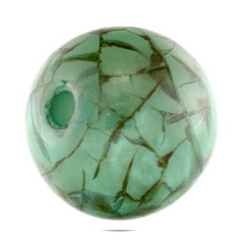 Marmorierte Perle, 15mm, rund, grün grün