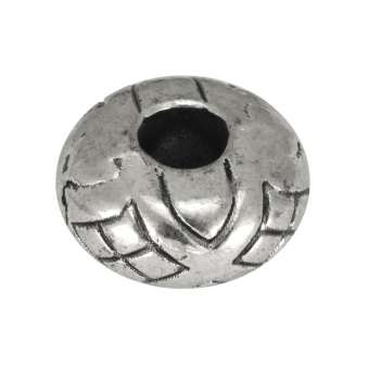 Großlochperle, Metall, 17mm, silberfarben 