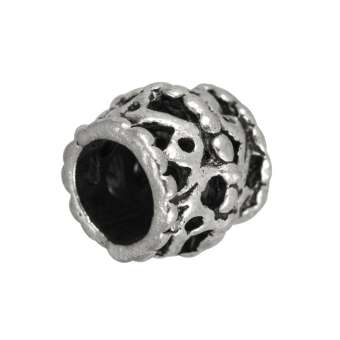Großlochperle, Metall, 8mm, silberfarben 
