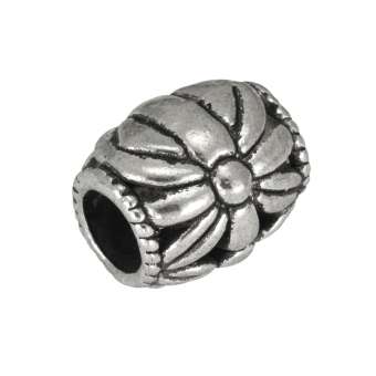 Großlochperle, Metall, 11mm, silberfarben 