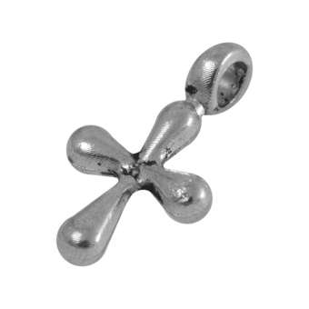 Schmuckanhänger-Kreuz, Metall, 18 mm, silberfarben 