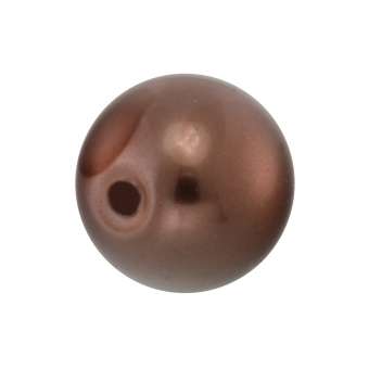Wachsperle, 8mm, rund, dunkelbraun dunkelbraun
