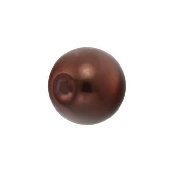Wachsperle (5 Stück), 6mm, rund, dunkelbraun dunkelbraun