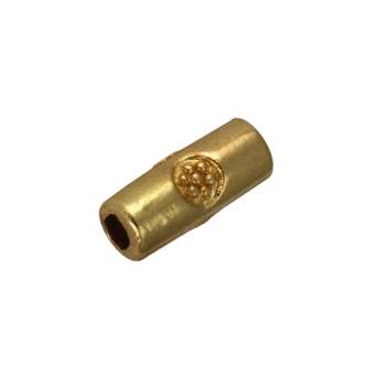 Metallperle mit Ornament, 7mm, goldfarben goldfarben