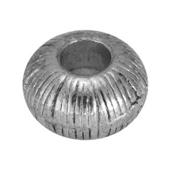 Großlochperle, Metall, 12mm, silberfarben 