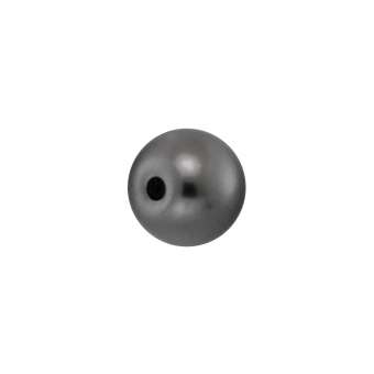 Wachsperle (5 Stück), 4mm, rund, dunkelgrau dunkelgrau