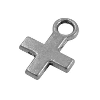 Anhängerkreuz, Metall, 14 mm, silberfarben 