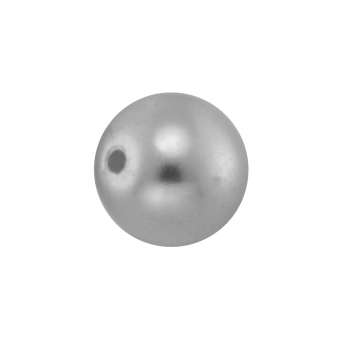 Wachsperle (5 Stück), 6mm, rund, silbergrau hellmint-türkis