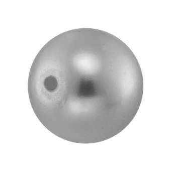 Wachsperle, 10mm, rund, silbergrau 