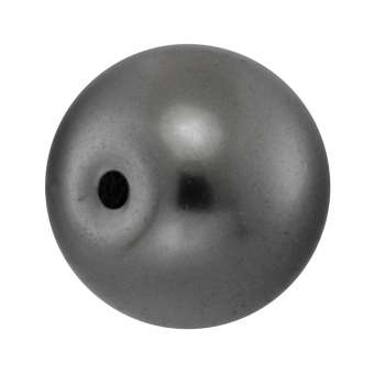 Wachsperle, 12mm, rund, dunkelgrau 