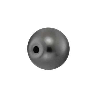 Wachsperle (5 Stück), 6mm, rund, dunkelgrau dunkelgrau