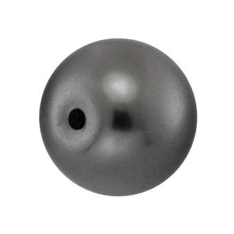 Wachsperle, 10mm, rund, dunkelgrau dunkelgrau