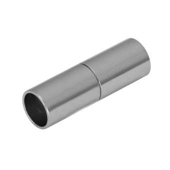 Magnetverschluss, 18X5mm, Loch-Ø 4mm, Metall, silberfarben silberfarben, Loch-Ø 4mm