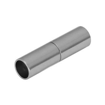 Magnetverschluss, 18X4mm, Loch-Ø 3mm, Metall, silberfarben silberfarben, Loch-Ø 3mm